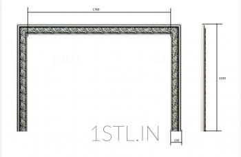 Headboard (SK_0358) 3D model for CNC machine